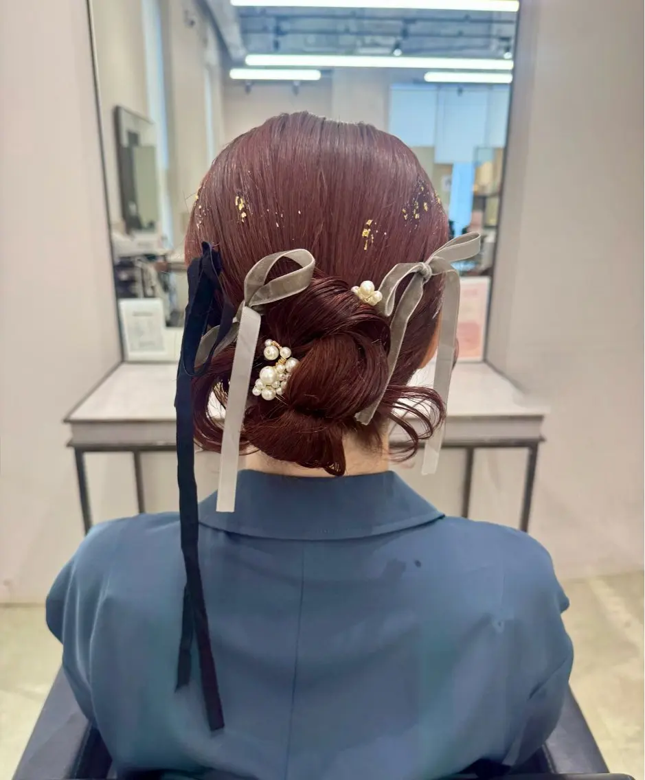 ヘアアレンジ ヘアセット 透明感カラー✨艶髪 制作🌱山根あゆみのヘアスタイル