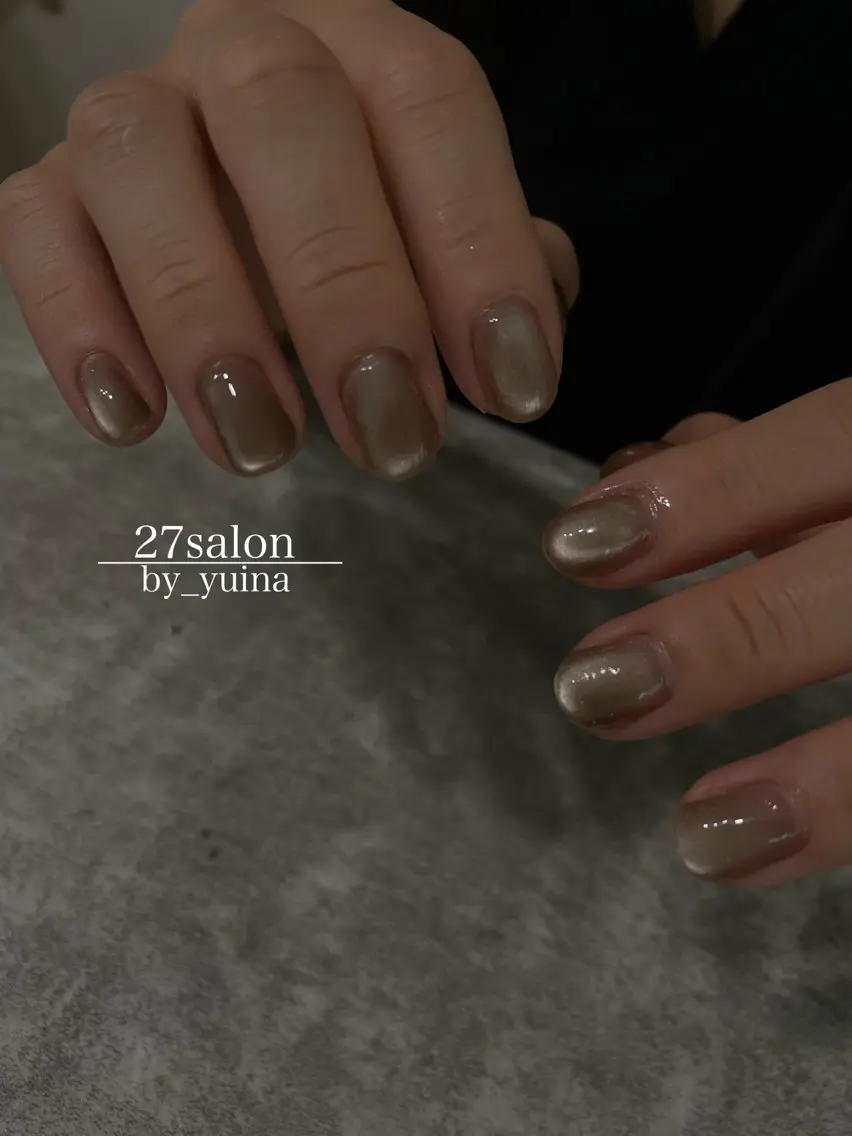 ネイル マグネットネイル ビー玉ネイル ハンドネイル 27salon yuinaのネイルデザイン