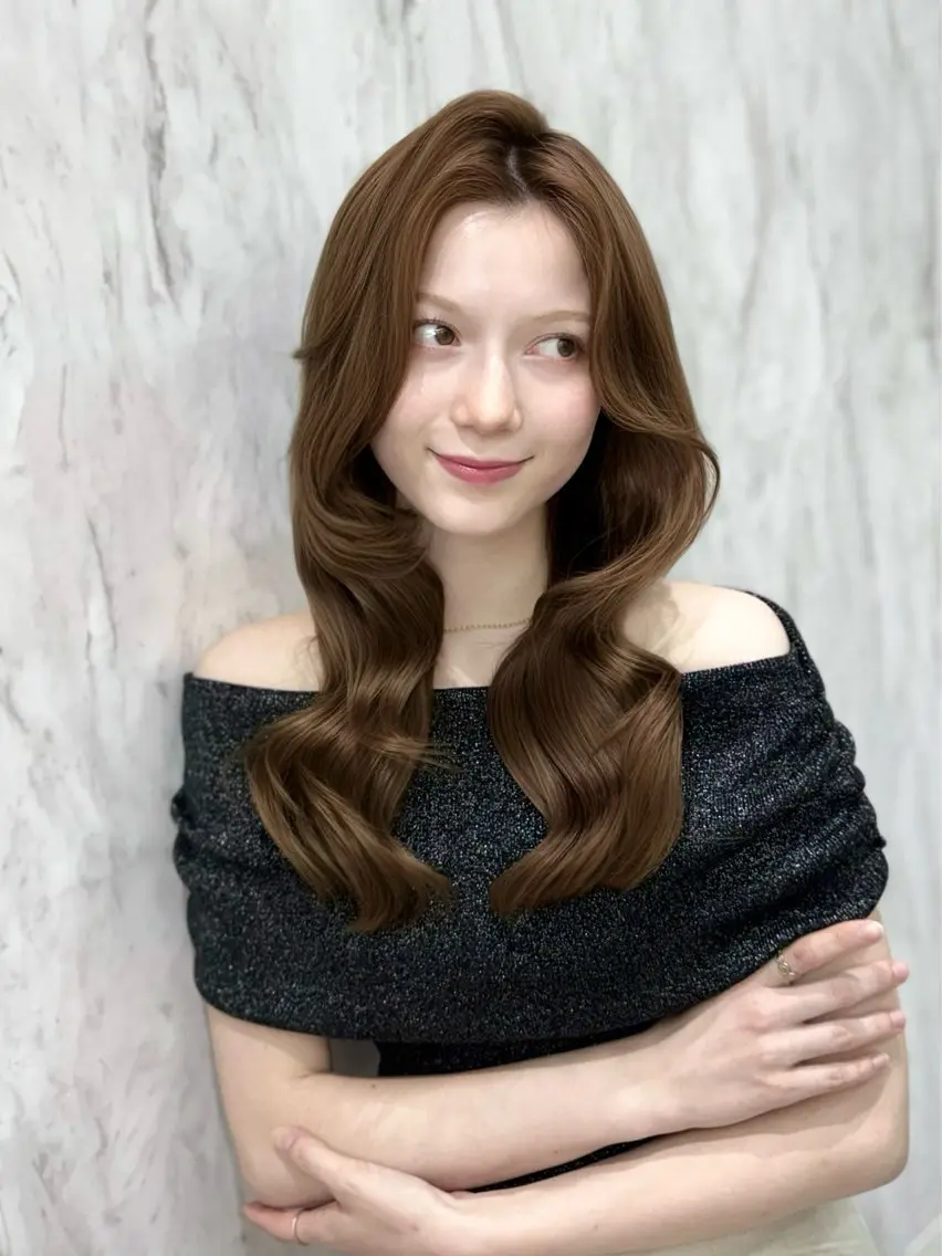 ロング ヘアカラー 韓国ヘア‎🪽 あんじぇ‎🤍池袋のヘアスタイル
