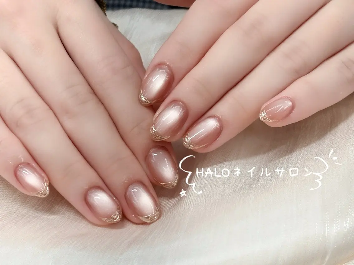 ネイル チークネイル フラッシュネイル フットネイル フレンチネイル ジェルネイル HALOネイルサロン YIYIのネイルデザイン