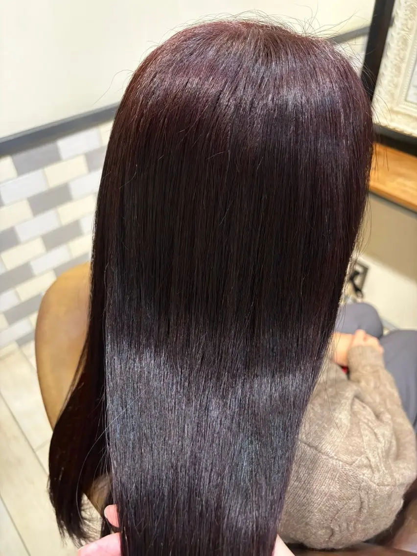 ロング カラー ブラウンカラー レッドカラー レッドブラウン 古屋 澪 艶髪カラー✨のヘアスタイル
