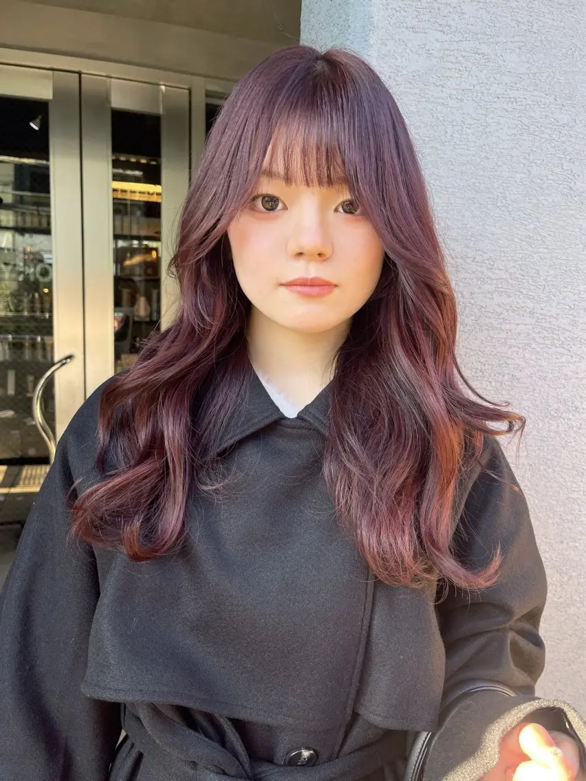 ロング カラー ブラウンカラー ラベンダーカラー ラベンダーピンク ピンクカラー ピンクブラウン カット ヘアカラー トリートメント ミルクティーベージュ ブリーチ 店長 清水のヘアスタイル