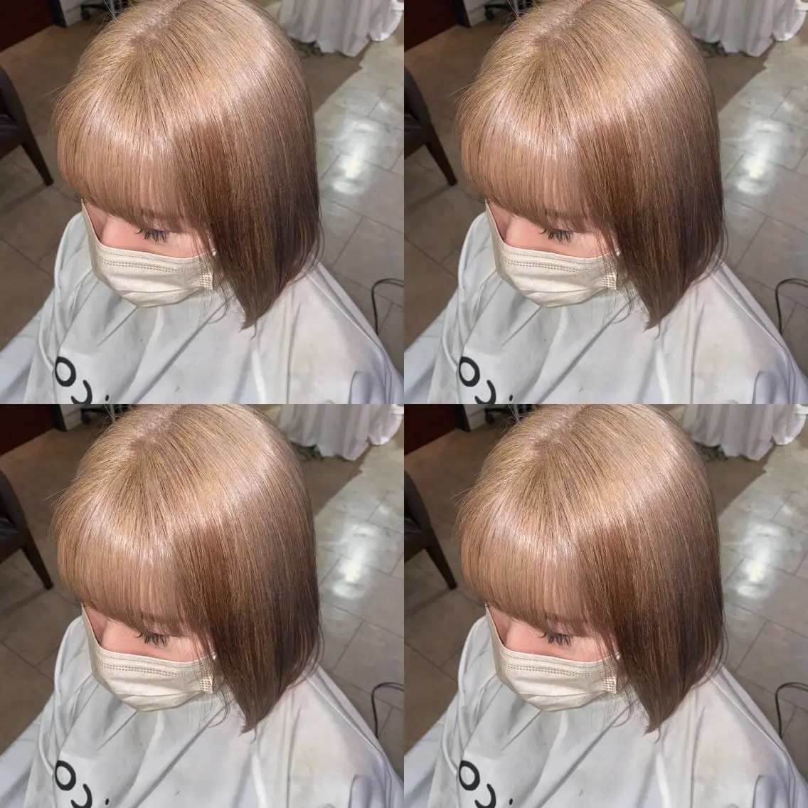 ショート カラー ヘアアレンジ ベージュカラー ボブ ヘアカラー 梅田中崎町髪質改善 /オキヒロト/エコルのヘアスタイル