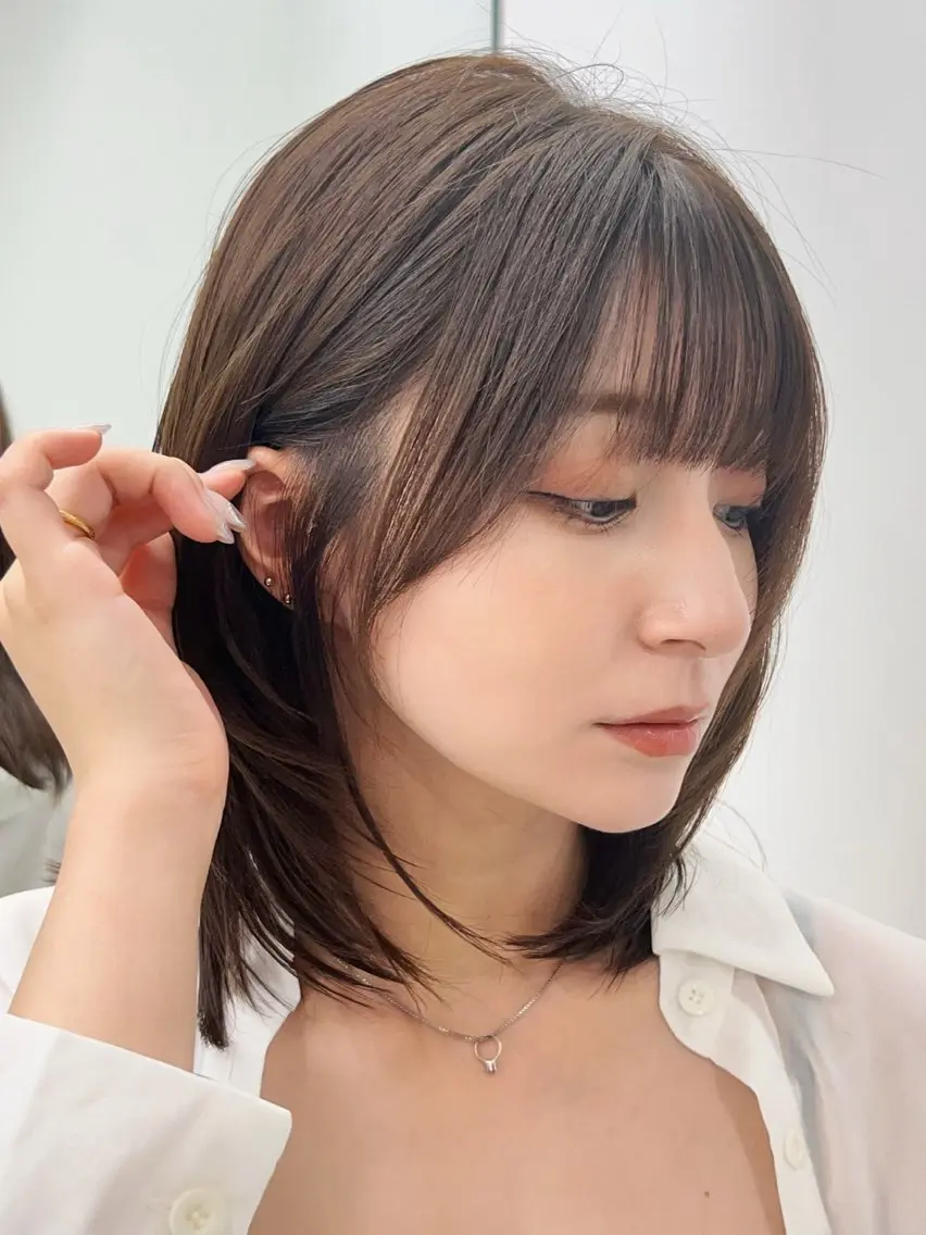 ミディアム カット ヘアカラー トリートメント ✨上品可愛い 垢抜けヘア/後藤✨のヘアスタイル
