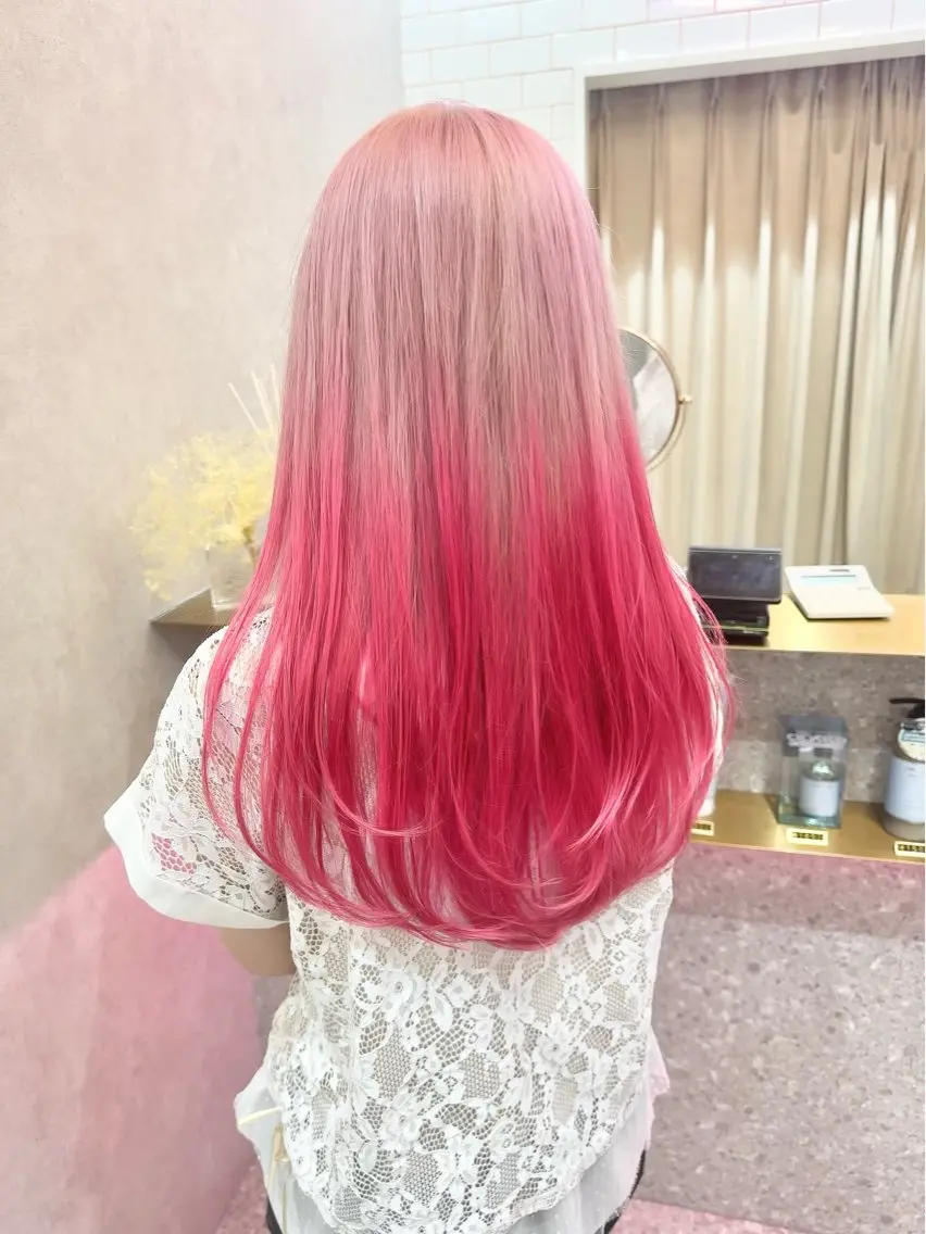 セミロング カラー ヘアアレンジ ヘアカラー トリートメント 天神/ブリーチ/ ブリーチなしカラーのヘアスタイル