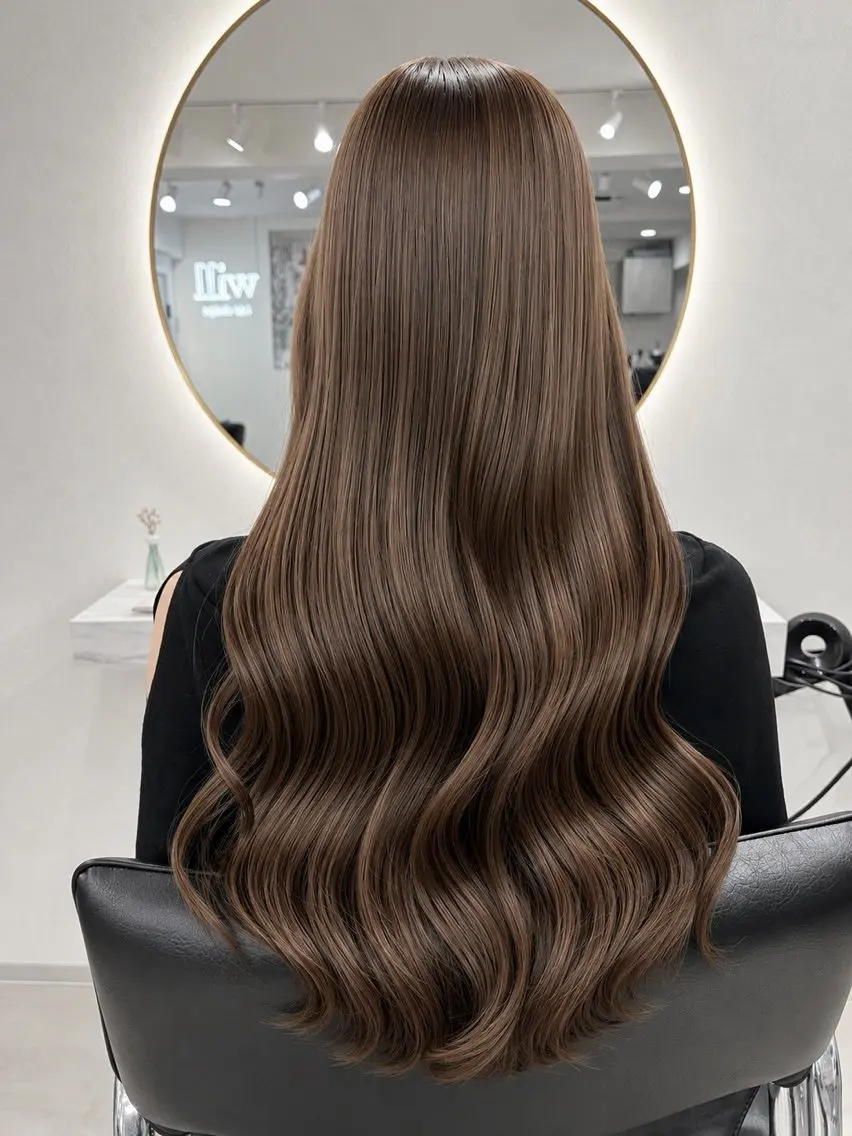 ロング カラー カット ヘアカラー トリートメント 髪質改善will hairdesignのヘアスタイル