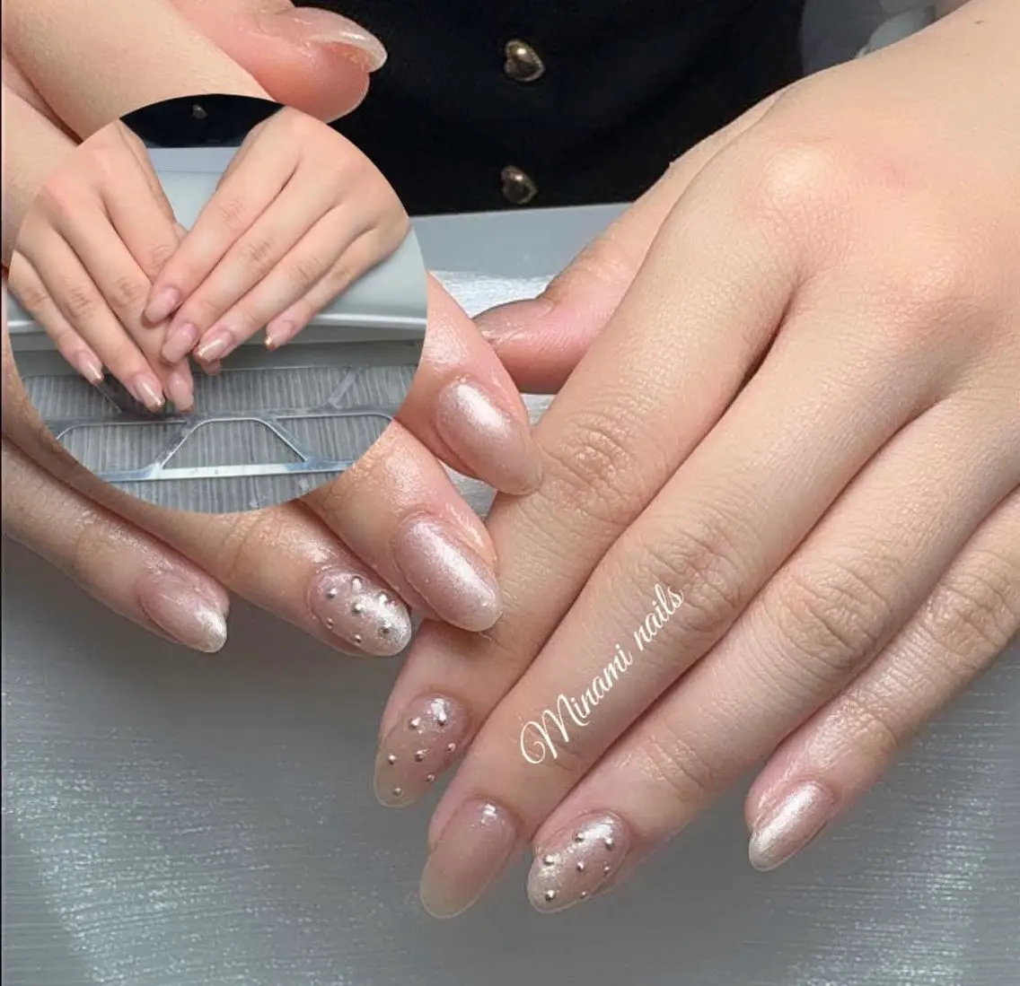 ネイル アートネイル オーロラネイル ガーリー キラキラネイル 韓国ネイル ハンドネイル Minami Nailsのネイルデザイン