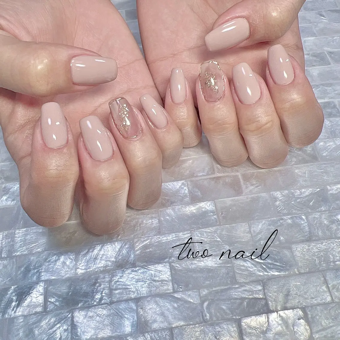 ネイル アートネイル ネイルチップ ホワイト ハンドネイル two nailのネイルデザイン