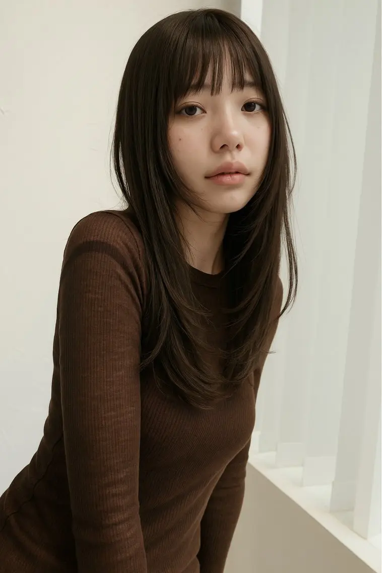 ロング 中村 樹菜のヘアスタイル