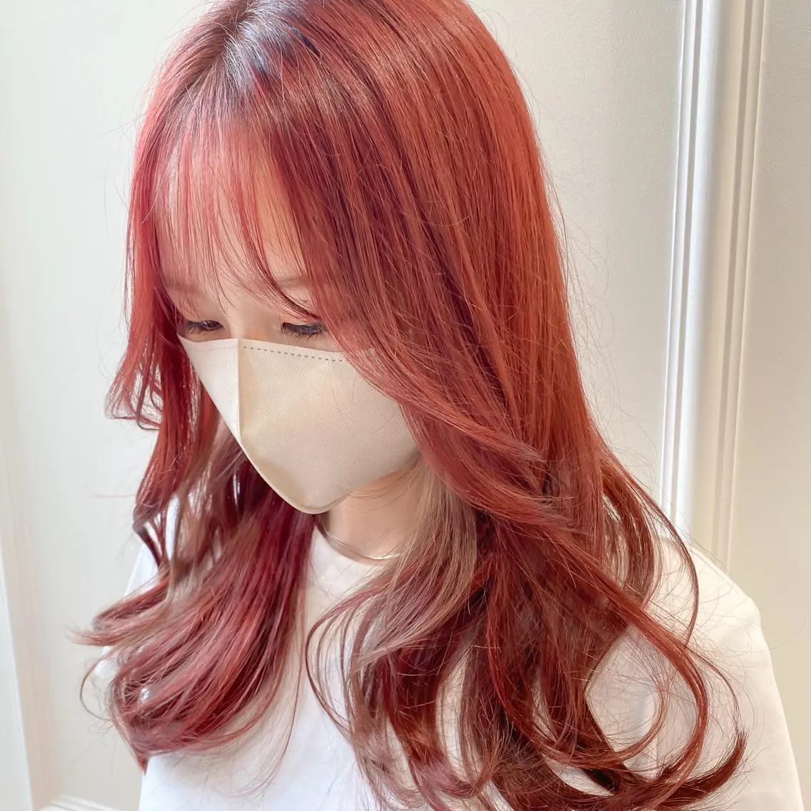 ロング カラー ベージュカラー 黒髪 ブリーチ ケアブリーチ ダブルカラー ハッシュカット/艶感 カラー/ユウキ✨のヘアスタイル