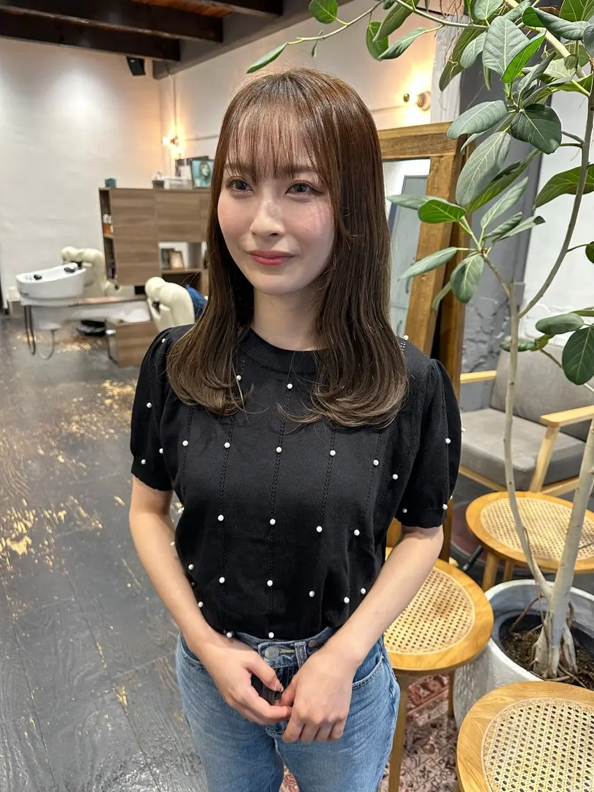 セミロング 稲本麻衣 【韓国ヘア】のヘアスタイル