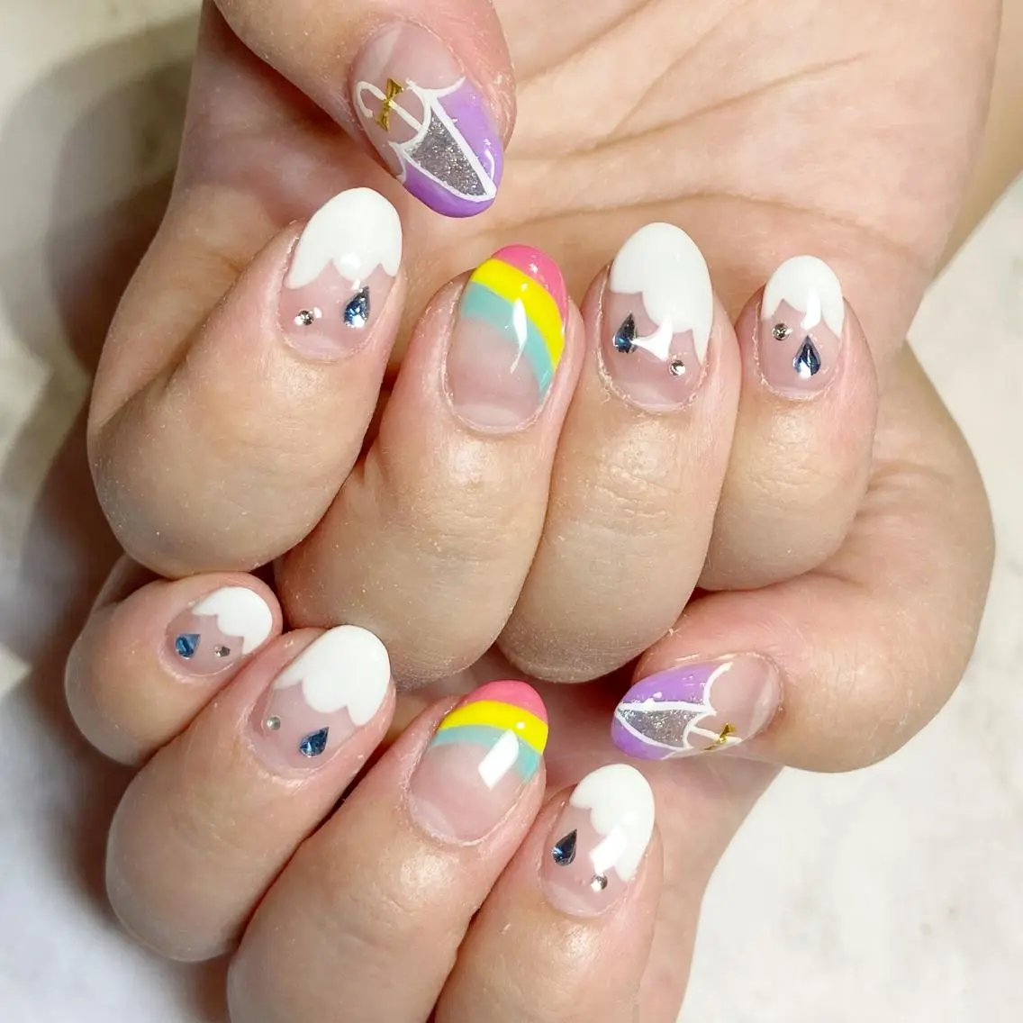 ネイル アートネイル ジェルネイル 持ち込み ストーンネイル YUN 💅のネイルデザイン