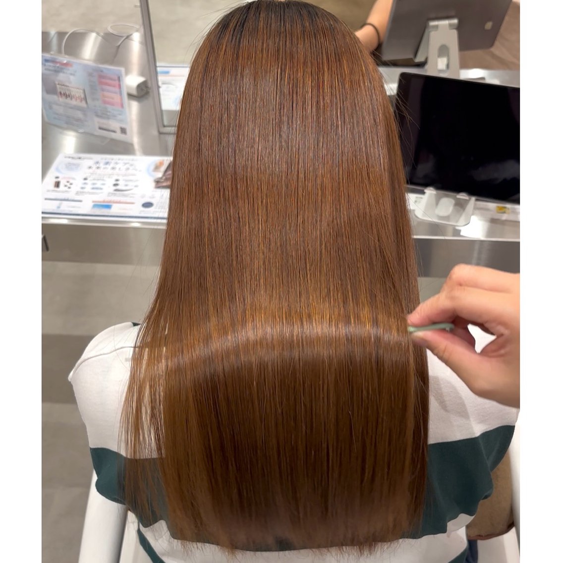 ロング パーマ 縮毛矯正 トリートメント 🍒艶カラー🍒韓 国ヘア🍒momoのヘアスタイル