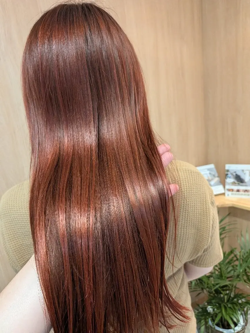 ロング カラー ブリーチ ブリーチなしカラー トリートメント カット ヘアカラー トリートメント 長谷川 誠志のヘアスタイル