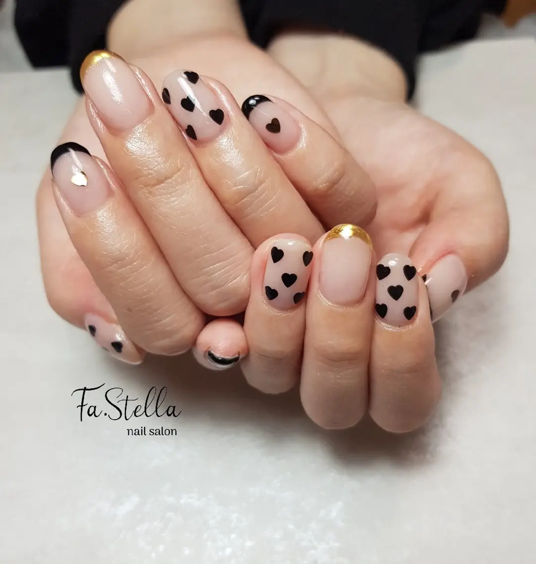 ネイル ジェルネイル ハート パラジェル ハンドネイル Fa.Stella ファステラ のネイルデザイン