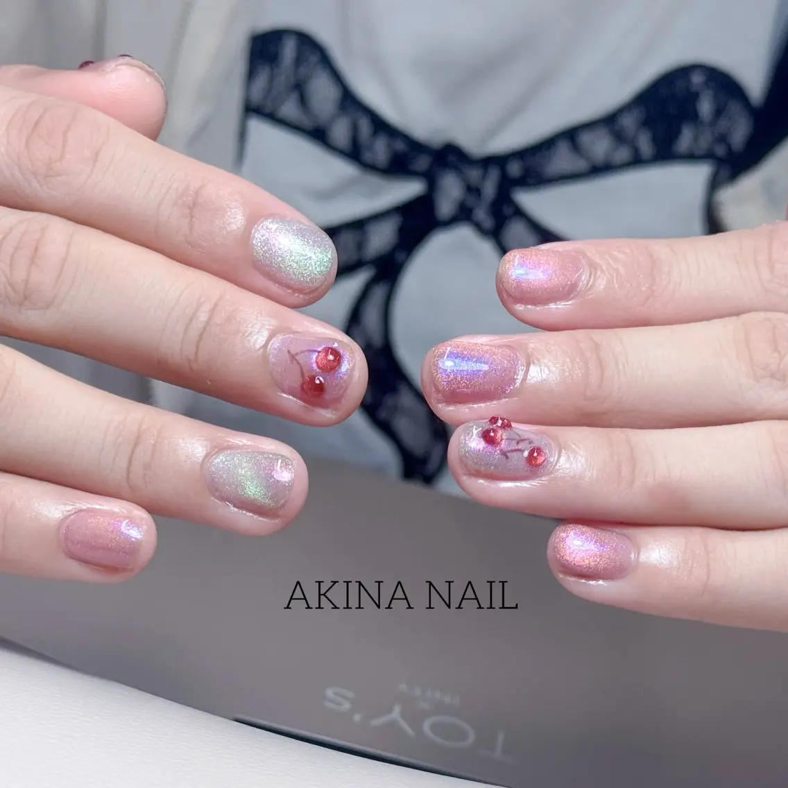 ミディアム 韓国風ヘア ハンドネイル Akina Nail 亀戸のネイルデザイン