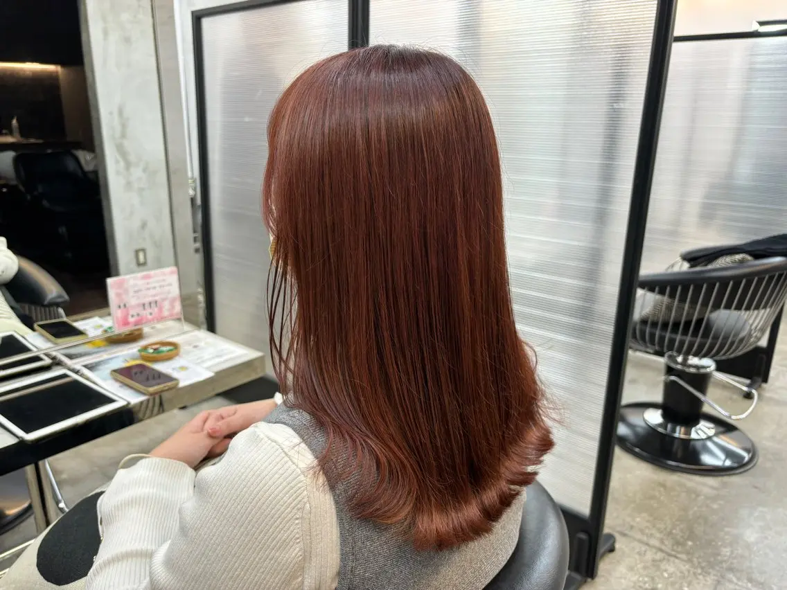 カラー ブラウンカラー ピンクカラー 🌷艶感カラー🌷 富施 優花のヘアスタイル