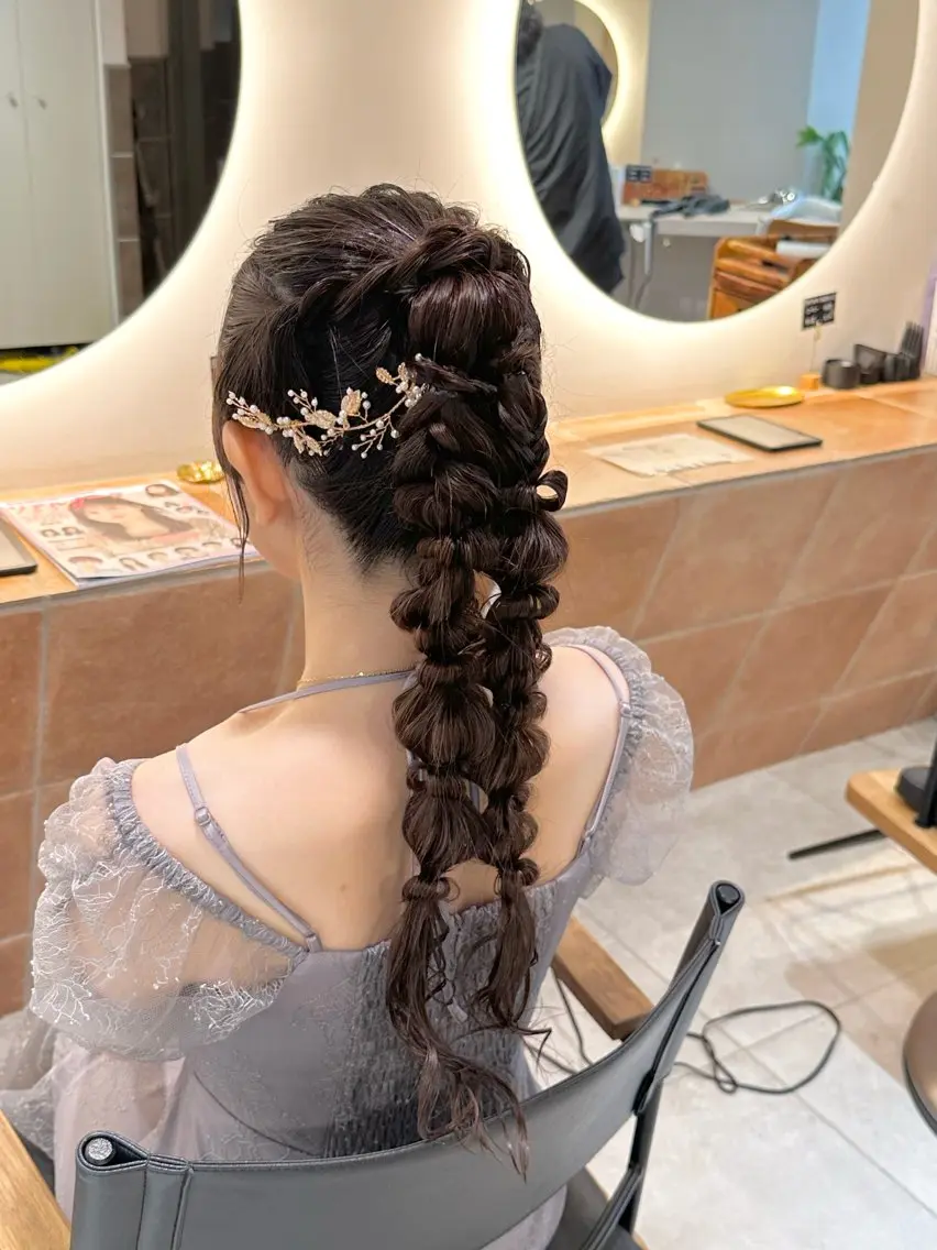 ロング ヘアアレンジ 横浜⭐️カラー モデル🌻あみ🌻のヘアスタイル