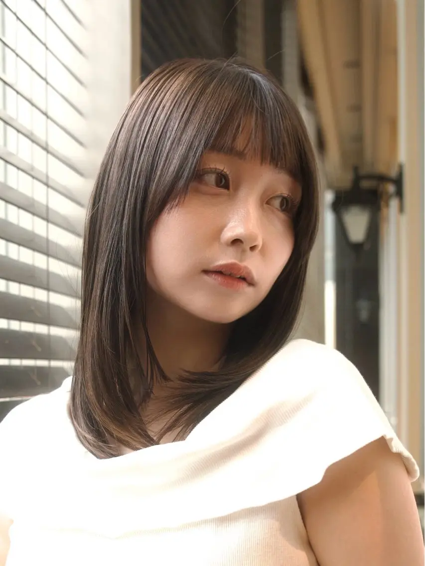ミディアム カラー カット ヘアカラー 梅本 佳容子のヘアスタイル