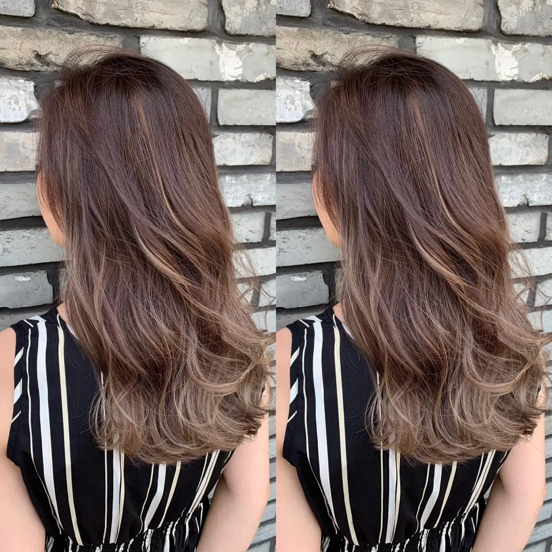 セミロング カラー 透明感カラー ハイライトカラー ハイライト ヘアカラー 似合わせ/ カラー.岡田友仁のヘアスタイル