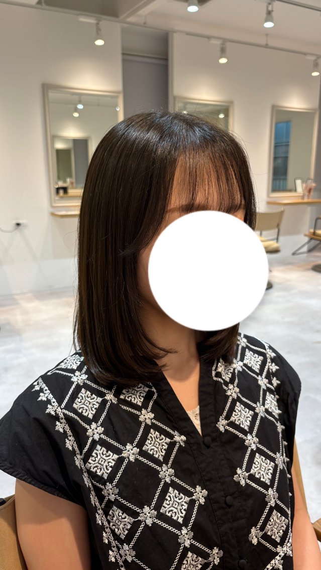 ミディアム 顔周りカット レイヤーカット 藤田 小波のヘアスタイル