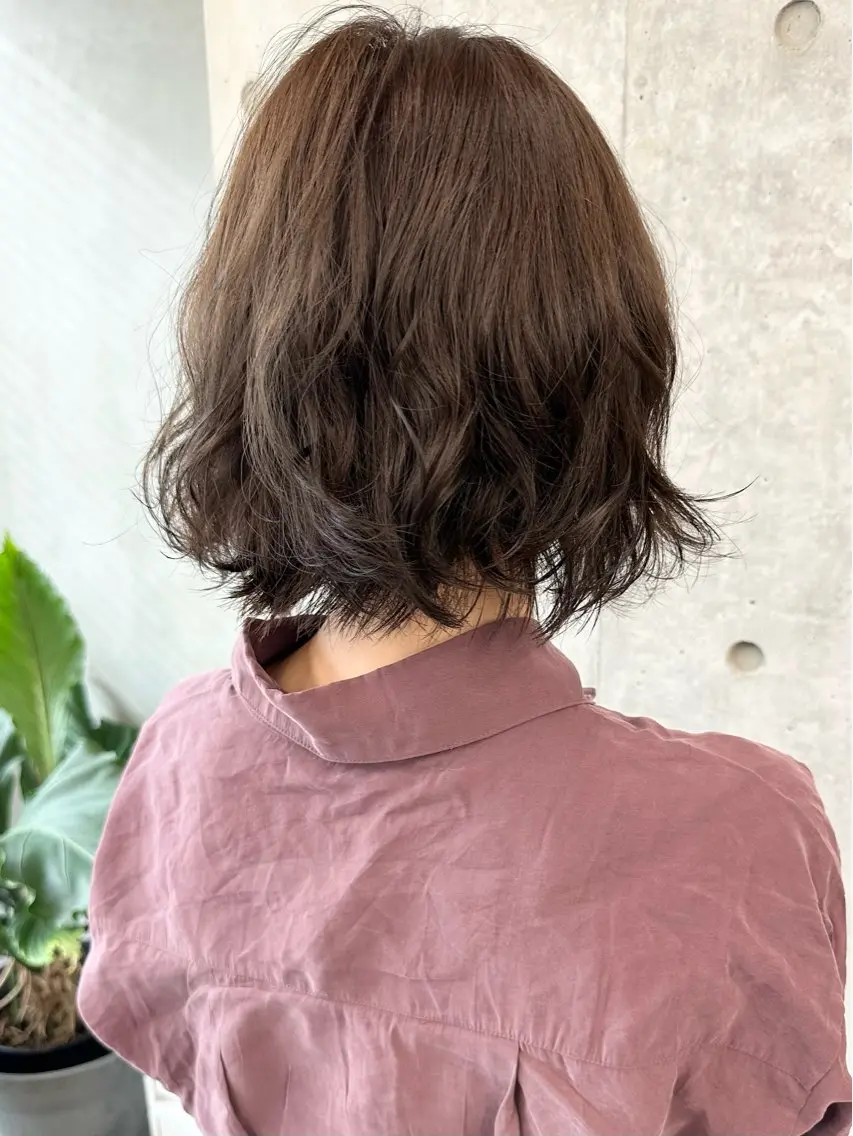 ミディアム パーマ カット パーマ ボブ/ゆるふわ ボブパーマ/とういのヘアスタイル
