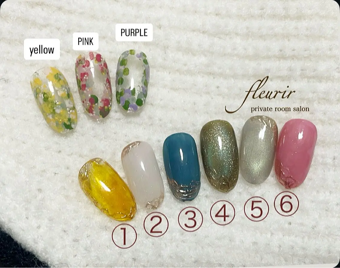 ネイル フラワーネイル ニュアンスネイル ワンカラーネイル フルリール 【プライベートサロンのネイルデザイン