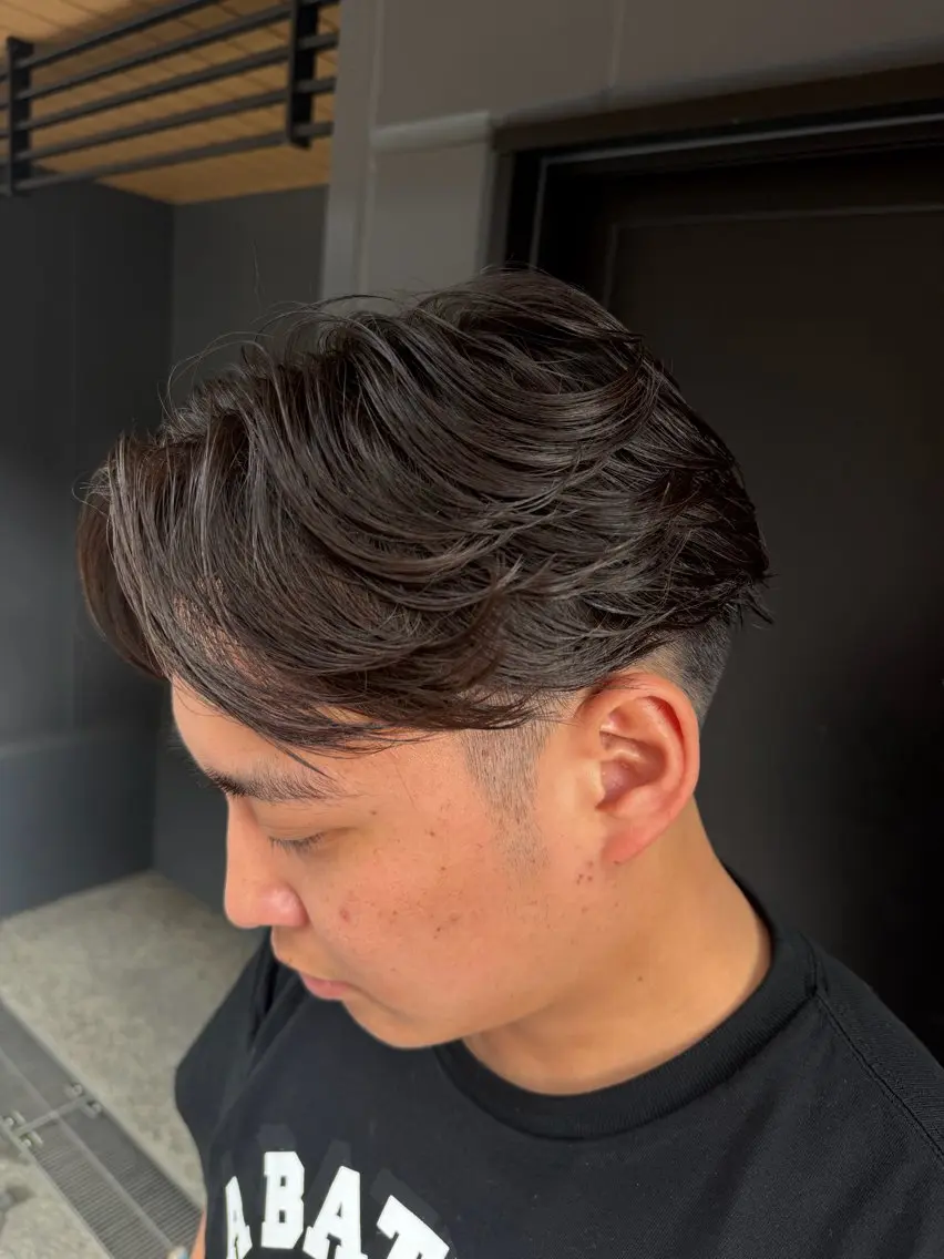 ショート メンズ カット パーマ 京都メンズサロン マッシュ パーマのヘアスタイル