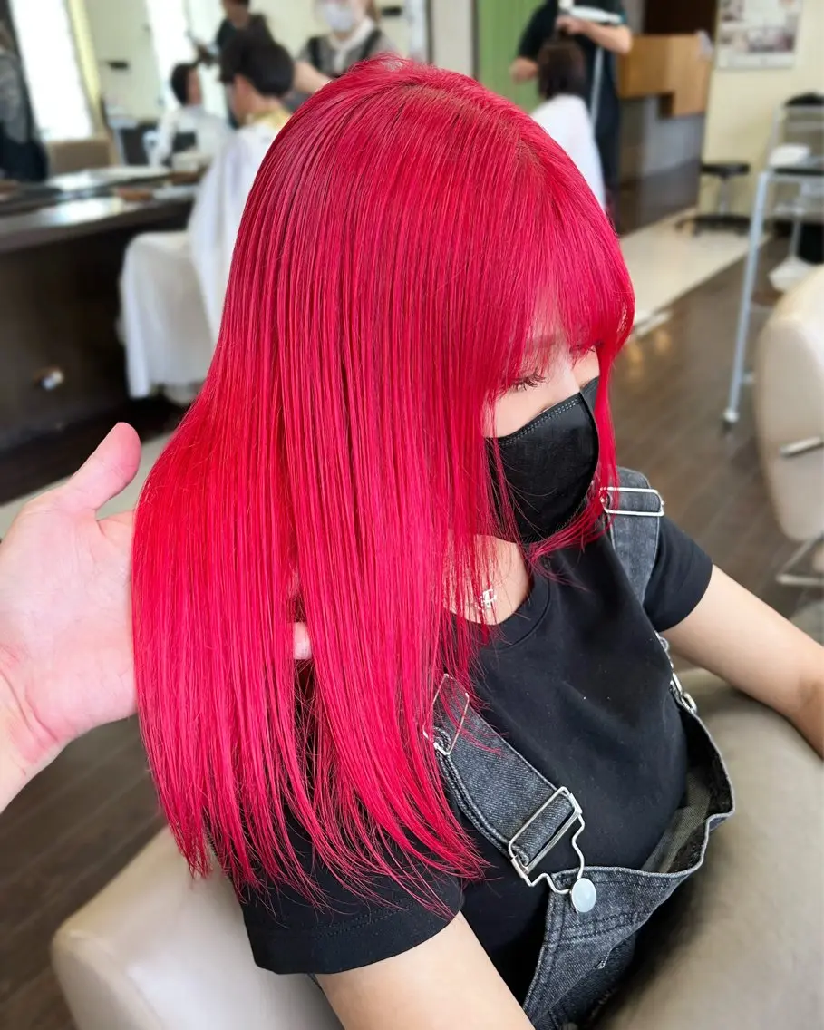 ミディアム カラー レッドカラー ヘアカラー 具志 正太のヘアスタイル