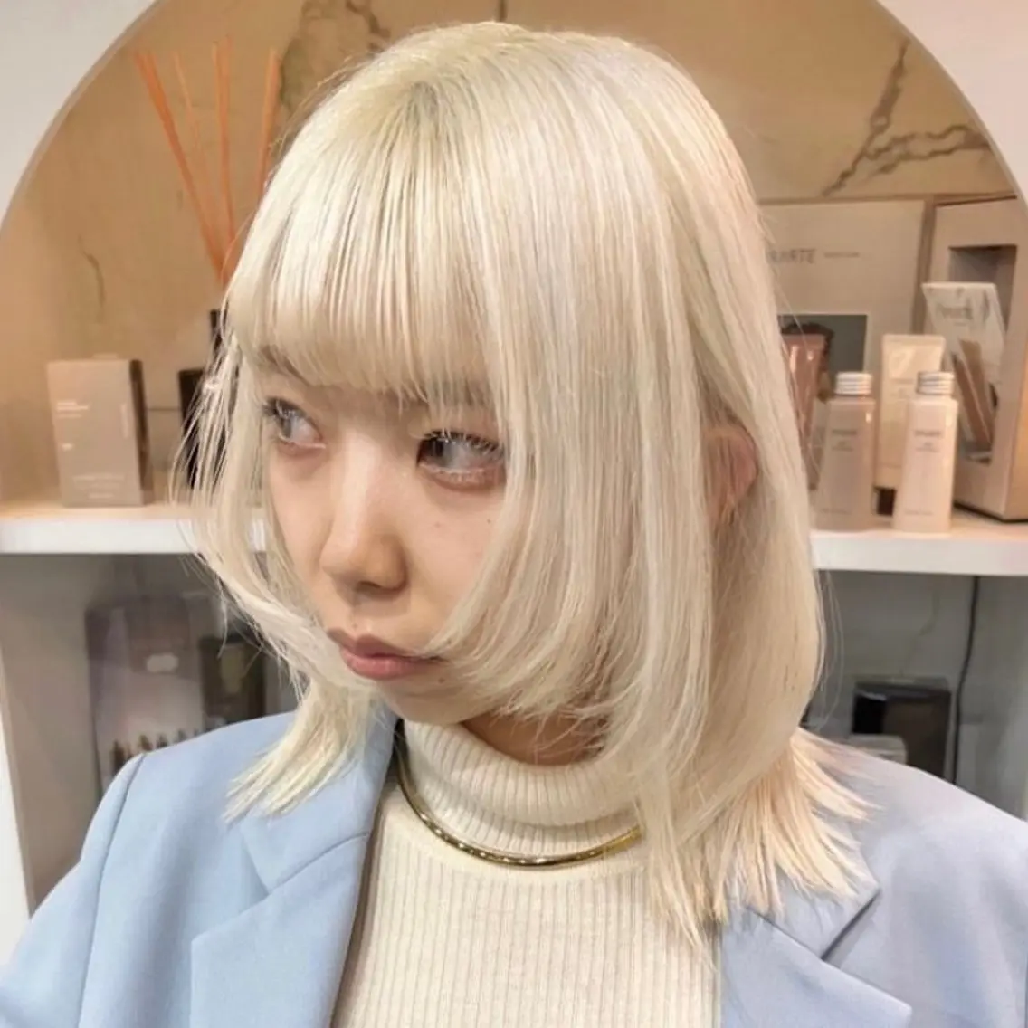 ミディアム カラー エクステモデル募集 💗大阪梅田/川上のヘアスタイル