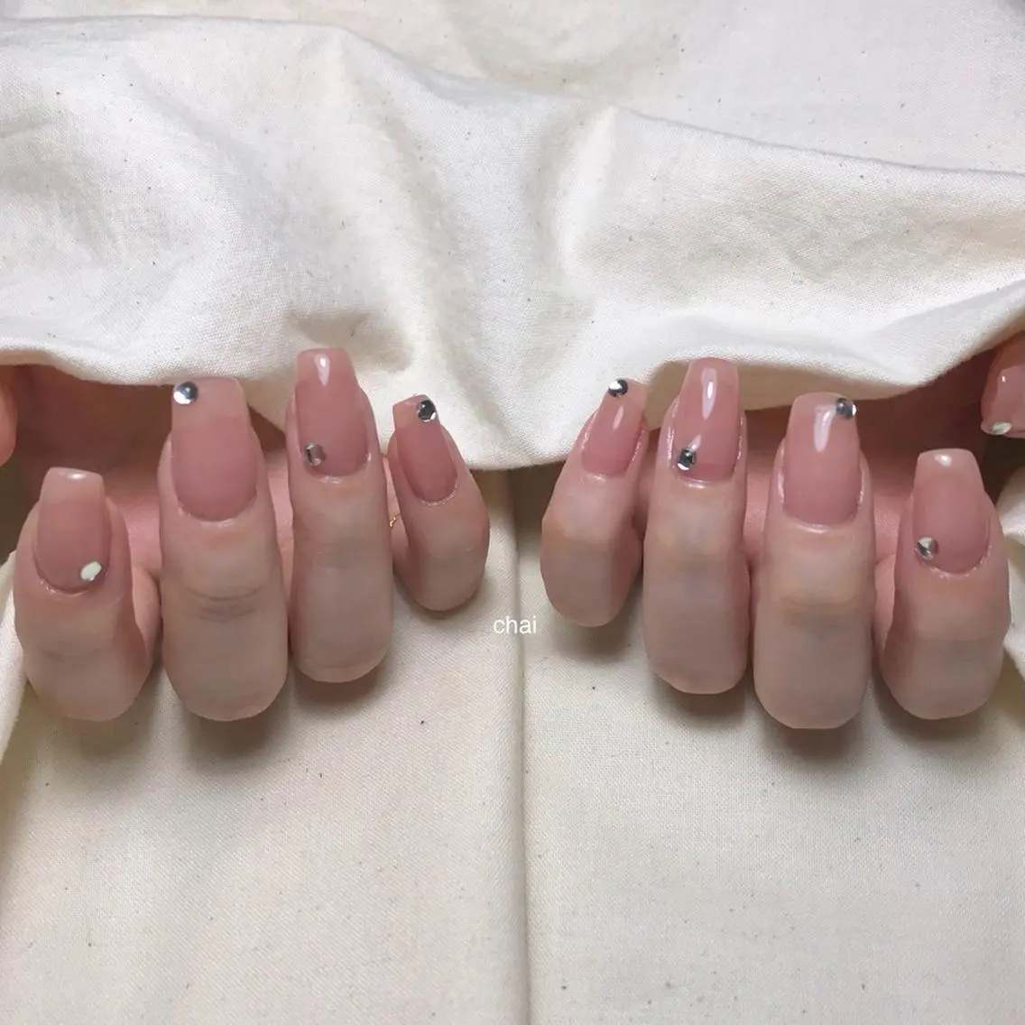 ネイル ストーンネイル ハンドネイル chai nail _ai📍鶴橋/桃谷のネイルデザイン