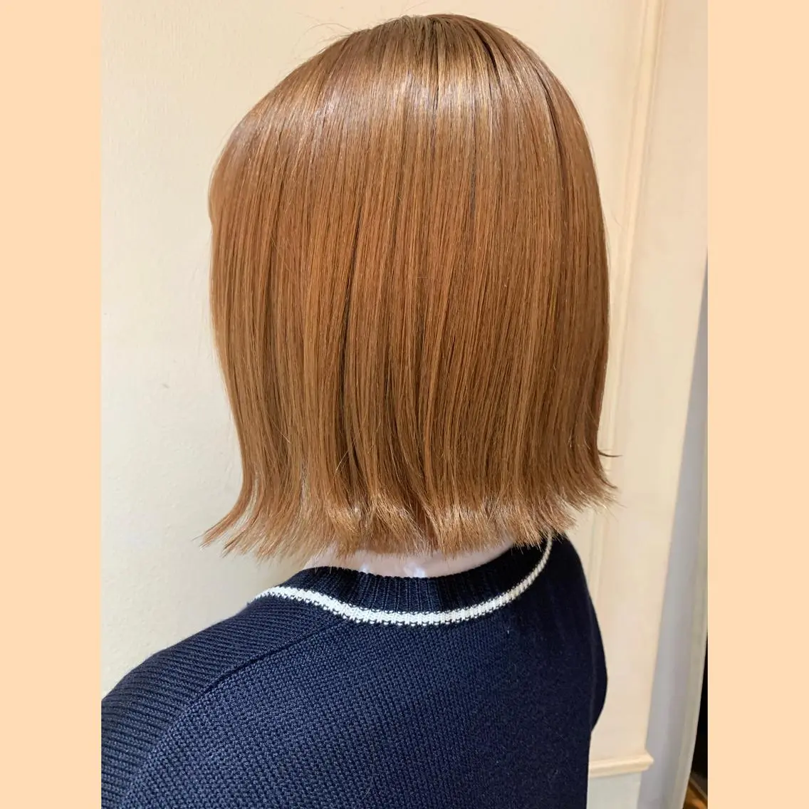 ショート カラー ベージュカラー 黒髪 ブリーチ オレンジ オレンジベージュ 浅沼 久瑠美のヘアスタイル