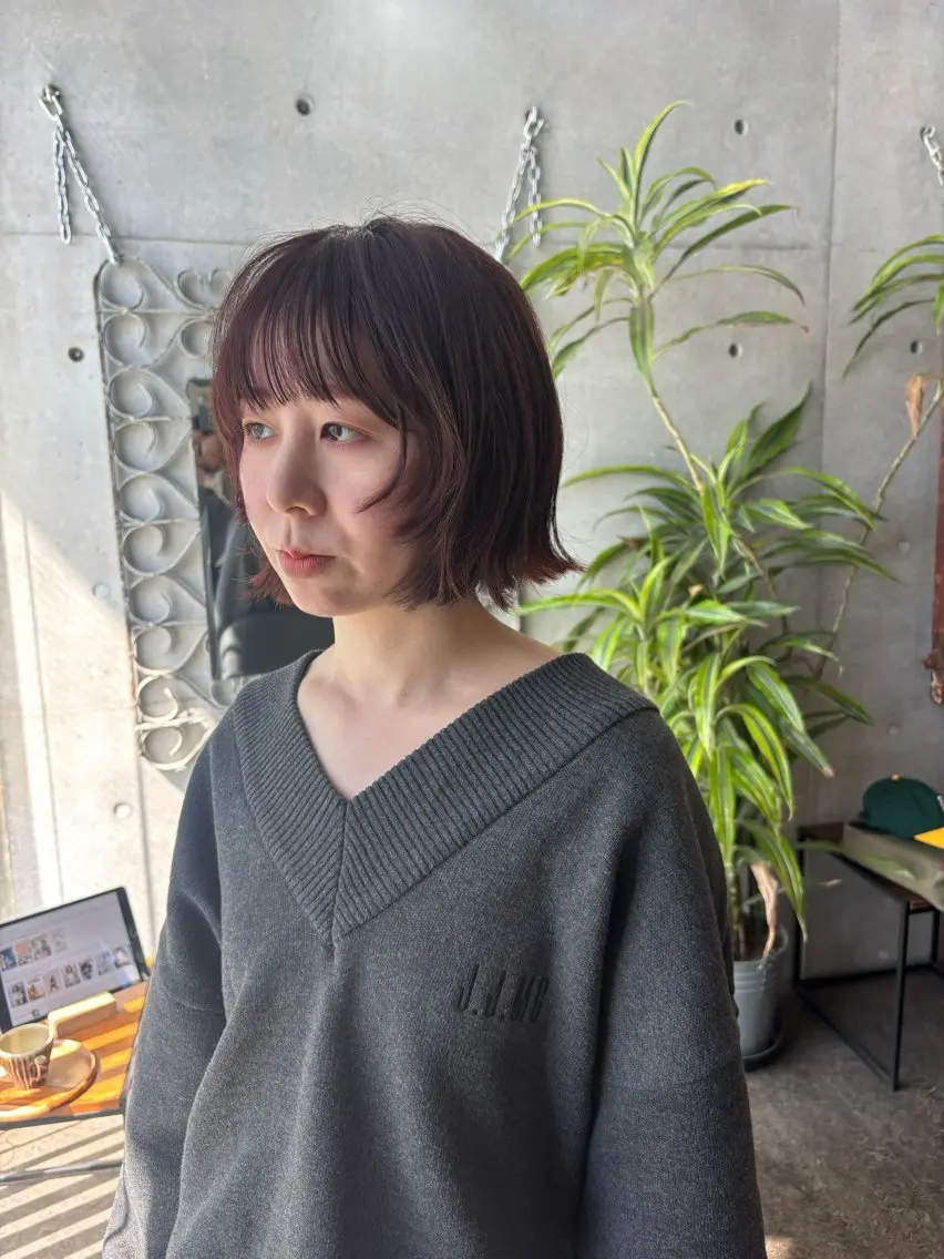 ショート カラー ボブレイヤー ボブ レイヤーカット 大林 エリコのヘアスタイル