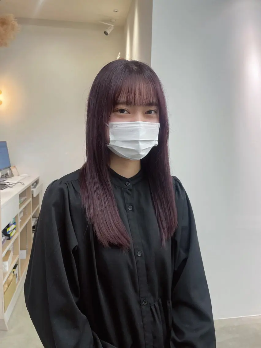 セミロング カラー vince hinataのヘアスタイル