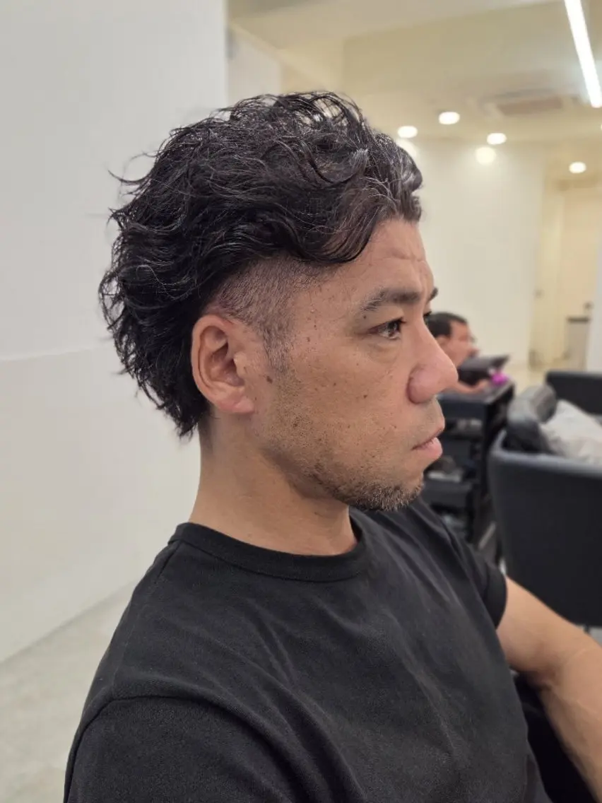 ショート パーマ メンズ メンズパーマ カット パーマ 桐島 令奈のヘアスタイル