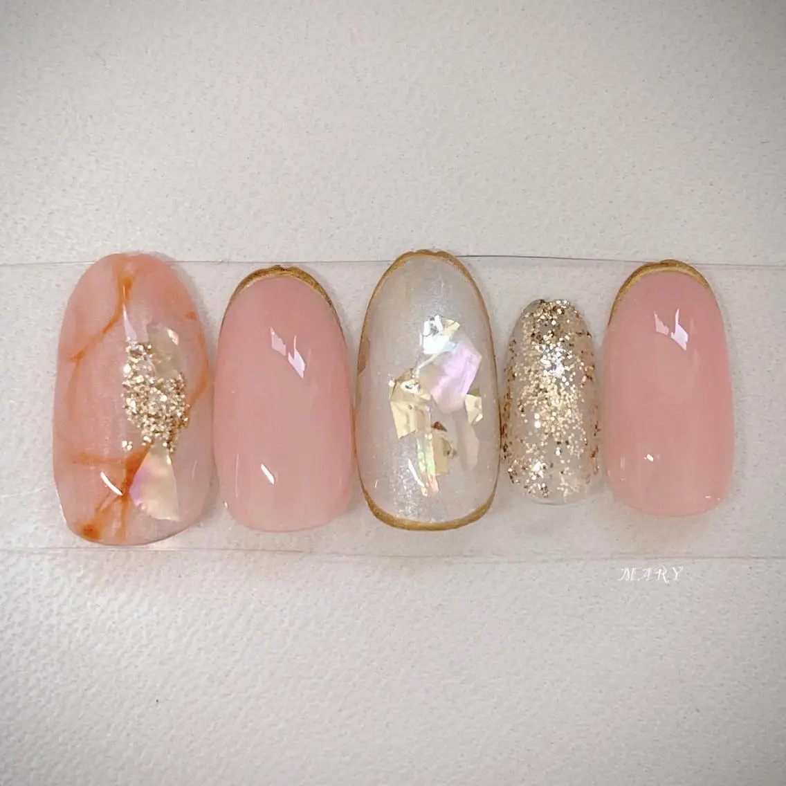 ネイル ニュアンスネイル ワンカラーネイル ピンク ハンドネイル Mary nail .narumiのネイルデザイン