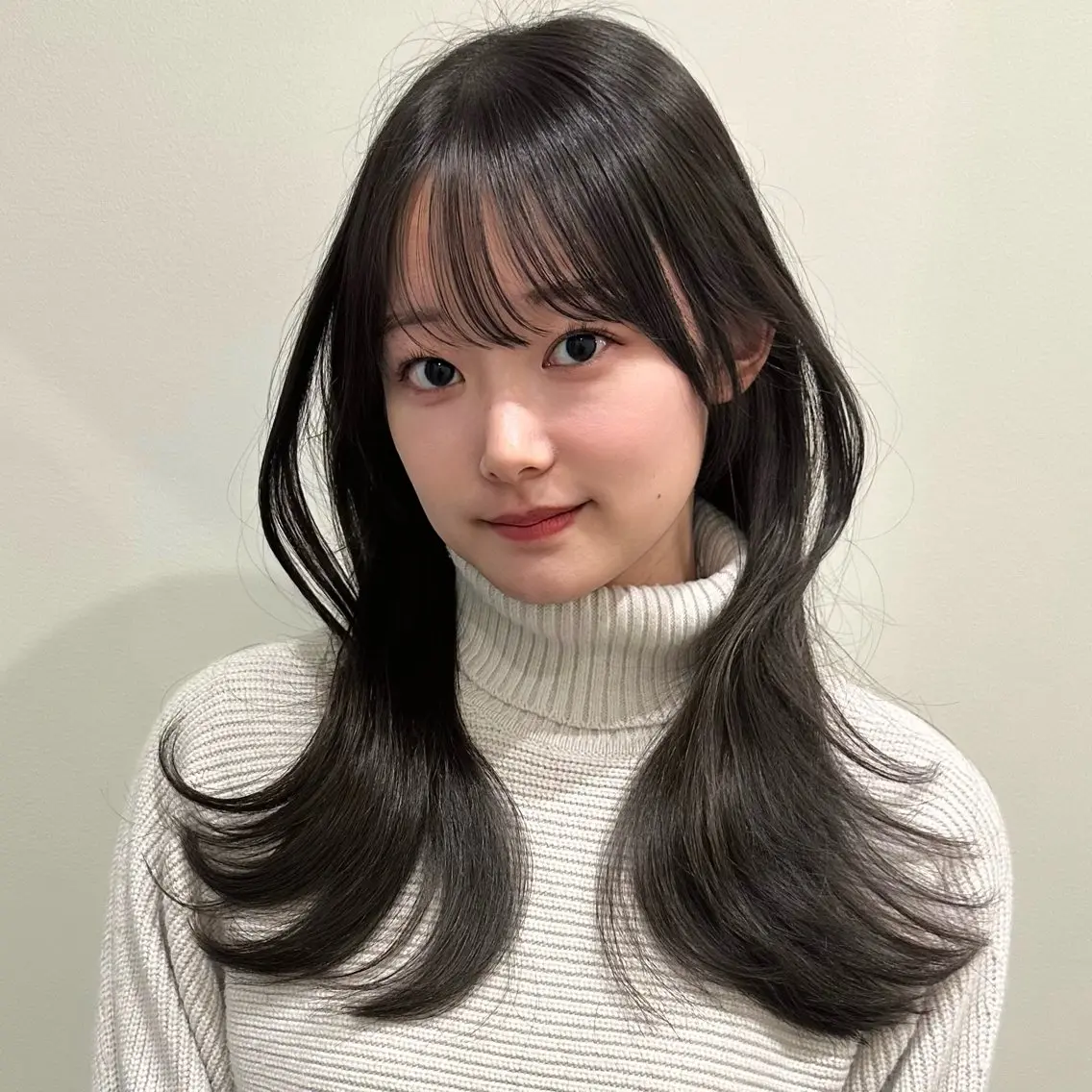 セミロング カット ヘアカラー トリートメント 🌹ハッシュカット、 レイヤー韓国ヘア🌹のヘアスタイル
