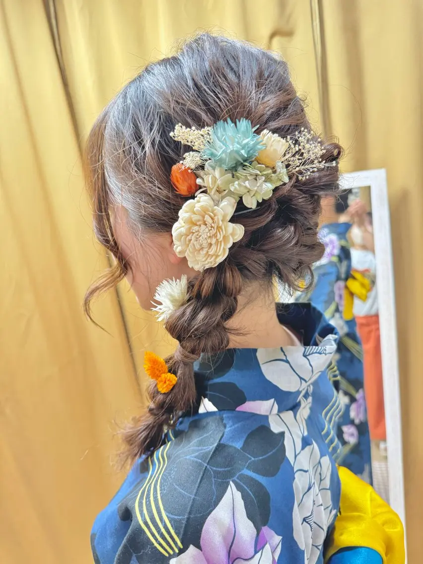 ヘアセット＋浴衣着付けの写真