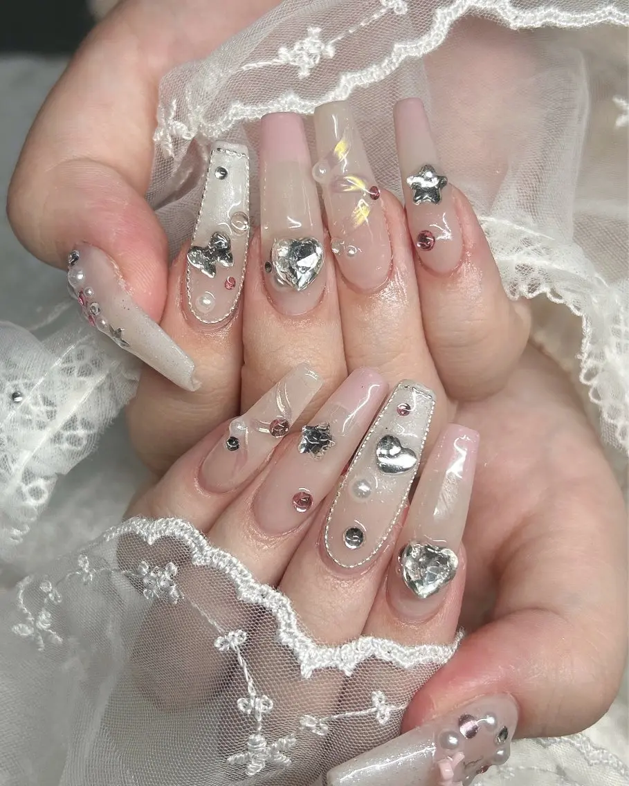ネイル ロングネイル ピンク ハンドネイル Best Nail Yu🎀🫧のネイルデザイン