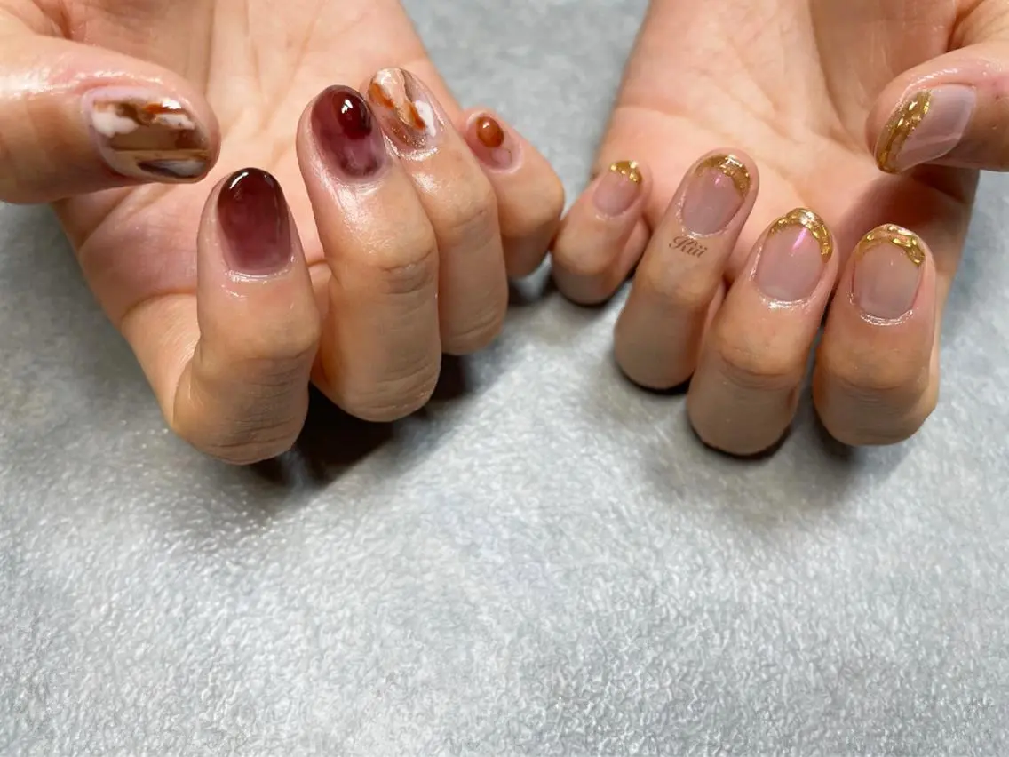 ネイル ハンドネイル フットネイル kiii.__ ✴︎*のネイルデザイン