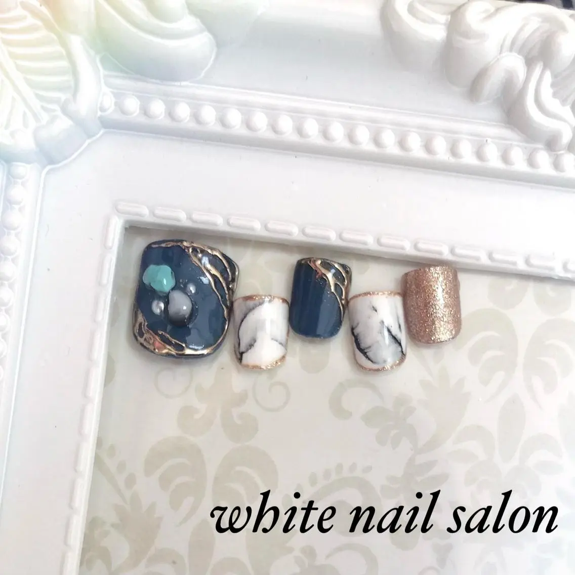 ネイル フットネイル ジェルネイル ハードジェル 持ち込み ソフトジェル フットネイル white nail salonのネイルデザイン
