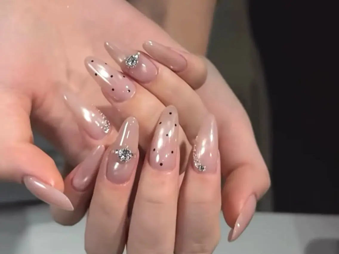 ネイル フレンチネイル 韓国ネイル 水色 マグネットネイル ニュアンスネイル ハンドネイル Hana Rose Nailのネイルデザイン