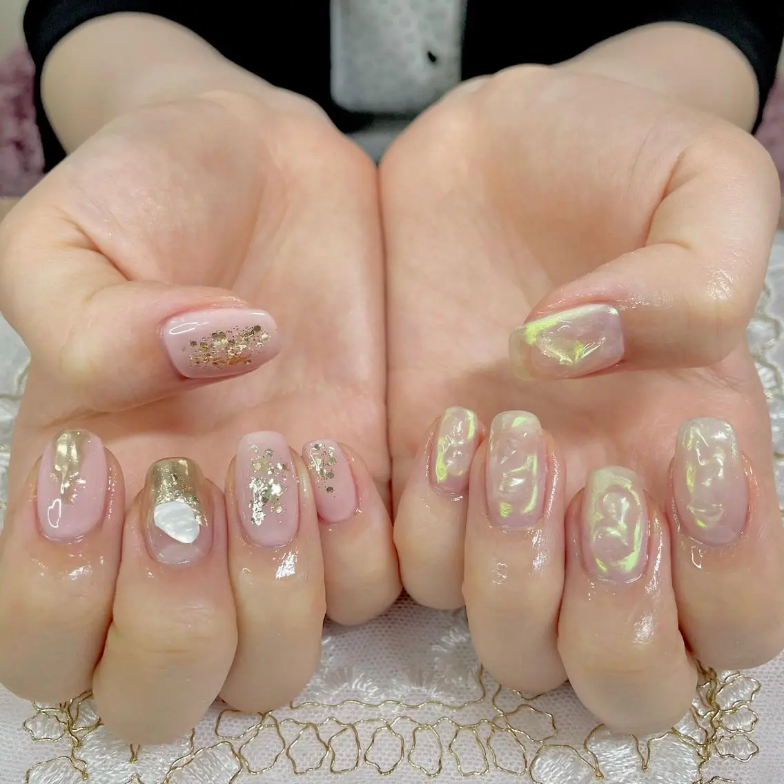 ネイル アートネイル オーロラネイル ジェルネイル 持ち込み ニュアンスネイル J terrace Nailのネイルデザイン