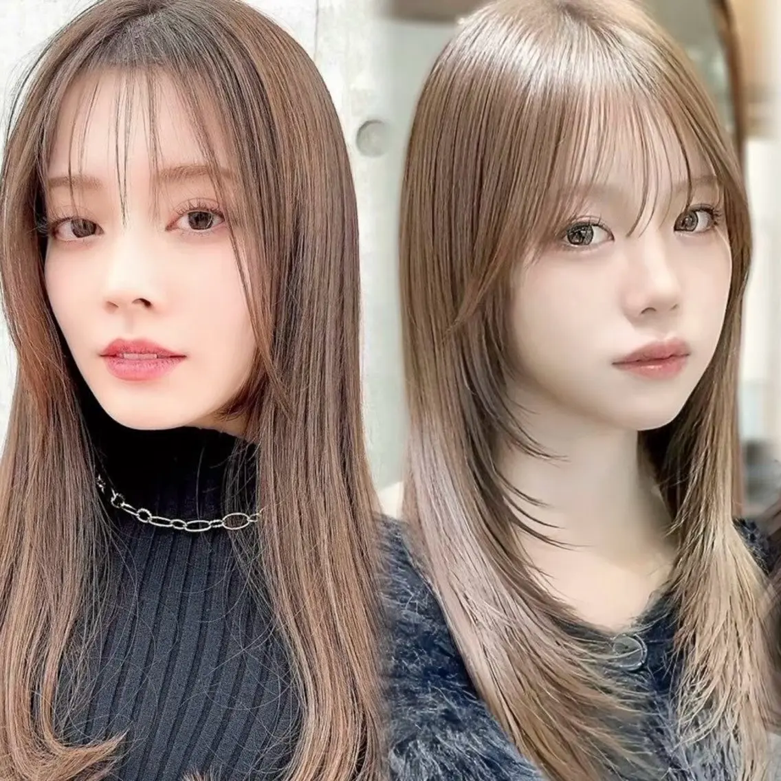 セミロング ヘアカラー 艶髪🐈⬛カラー ❤︎縮毛/ Yuraのヘアスタイル