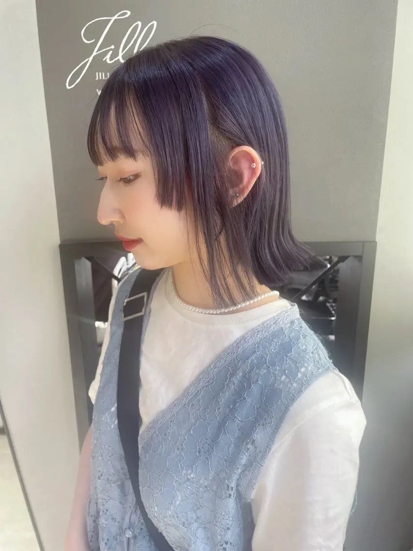 ショート カラー ボブ 顔周りカット レイヤーカット AIRI layer cut hairのヘアスタイル
