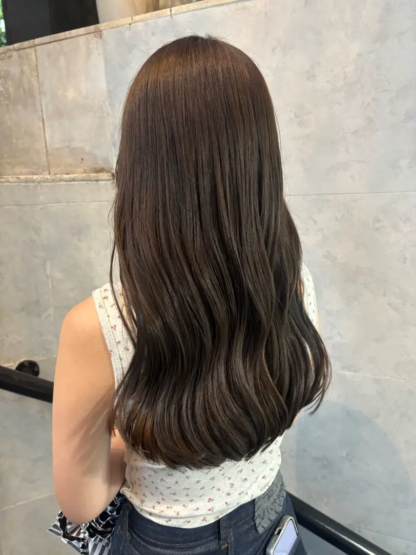 ロング カラー ベージュカラー オリーブベージュ ロング カット ヘアカラー ボブ×レイヤーカット 透明感カラー/Fuuのヘアスタイル
