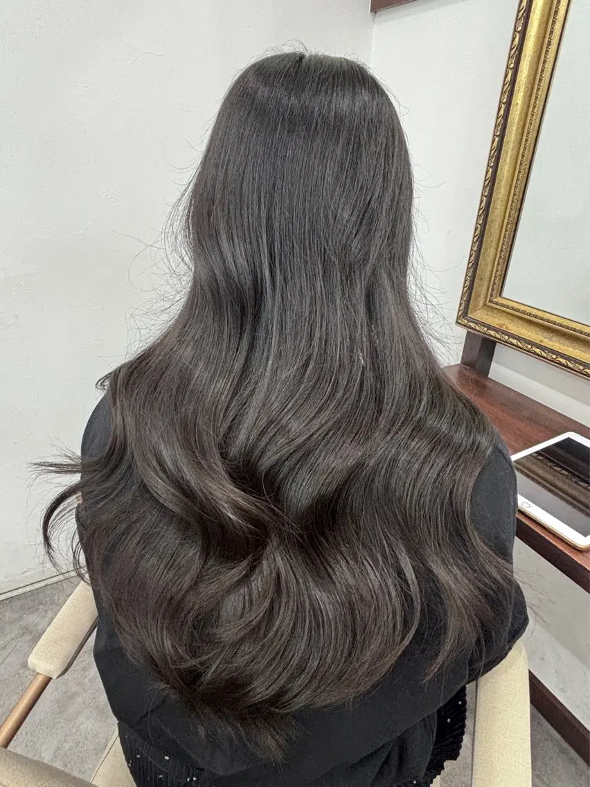 ロング トリートメント ヘアカラー トリートメント ブリーチなし/ダブル カラー🪼/ジュネのヘアスタイル