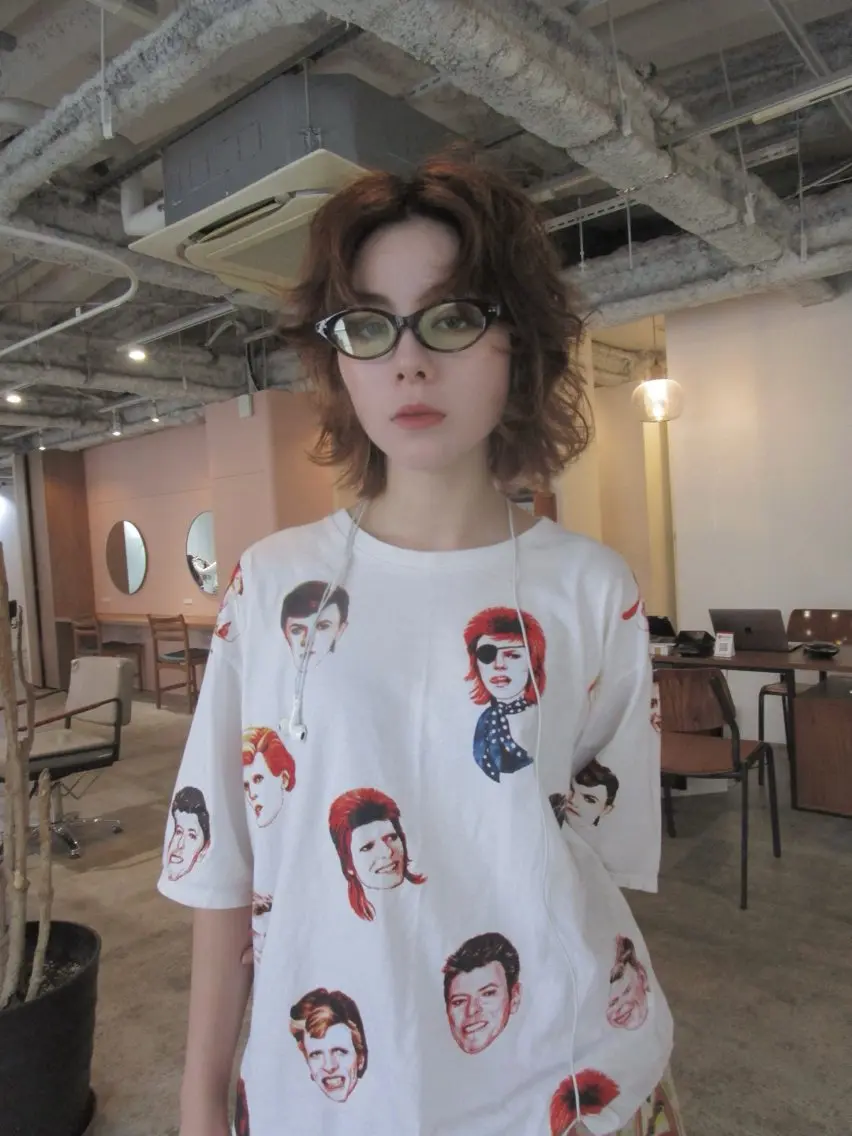ミディアム カラー ミディアムパーマ ブラウンカラー オレンジ オレンジブラウン 顔周りカット カット ヘアカラー yu maのヘアスタイル
