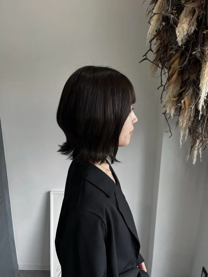 ミディアム チョコレートブラウン 🖱️ナチュラルヘア 鍋谷美帆🖱️のヘアスタイル