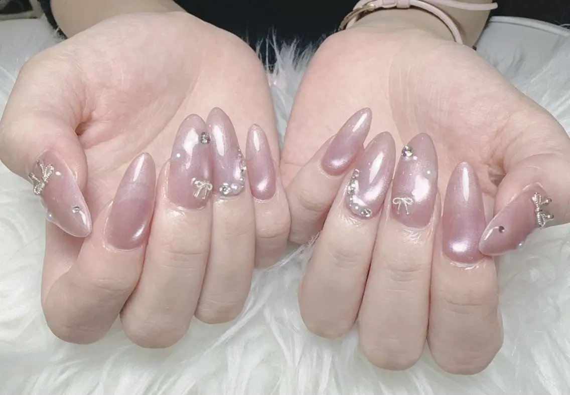 ネイル 成人式 ジェルネイル マグネットネイル 大理石ネイル(マーブル) 持ち込み ハンドネイル k.bi nailsalonのネイルデザイン